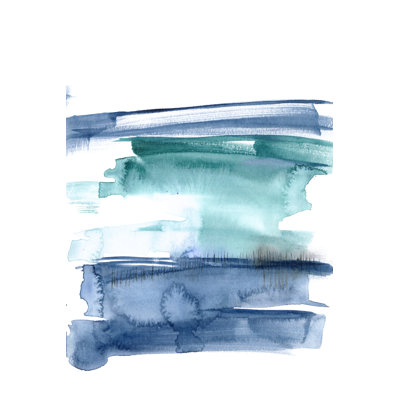 Teal Inside I by Jennifer Goldberger - Wrapped Canvas Painting