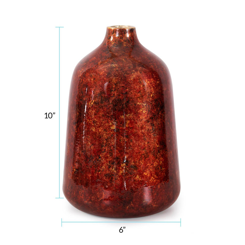 Sharma Crimson Gold Slanted Vase Large