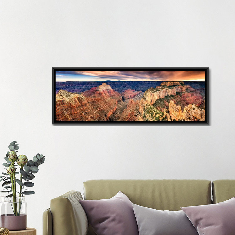 «Canyon View XXI», reproduction d'impression sur toile tendue, H 16 po x l 48 po x P 1,5 po, Cadre noir