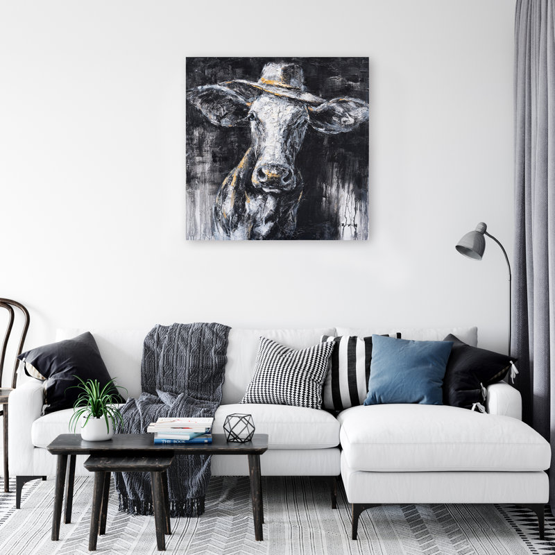 Earl Ox - peinture sur toile tendue, H 40 po x l 40 po x P 1,5 po
