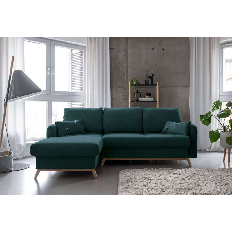 Scandic Lagom Corner Sofa Bed, Turquoise, Left Hand Facing
