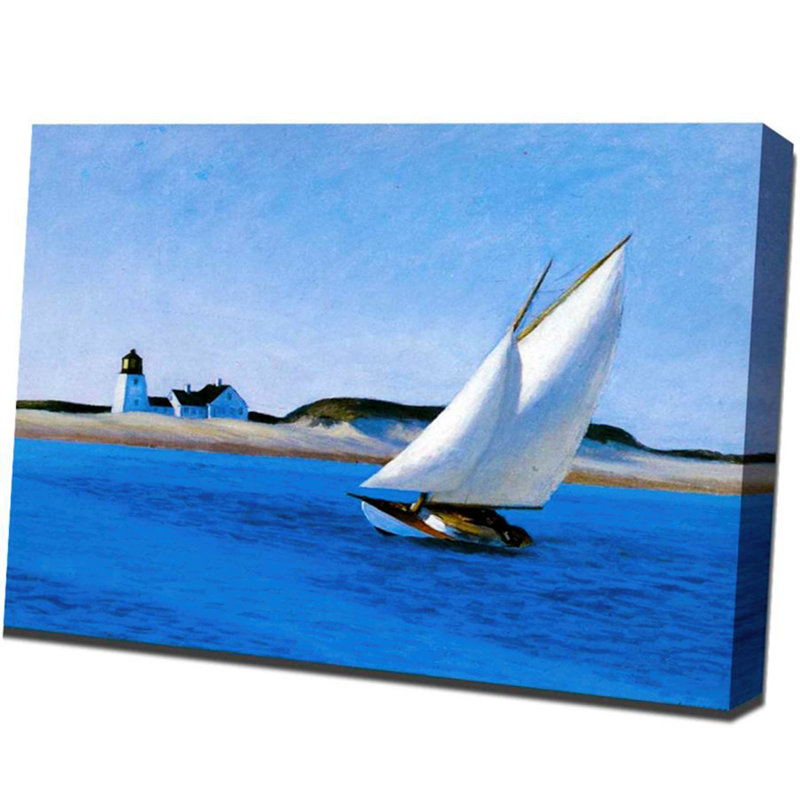 Long Leg Coastal Blue and White Canvas Art Print