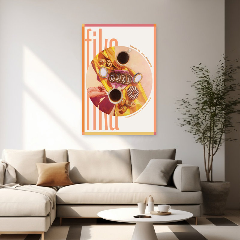 Sweet Morning Pastries, art mural contemporain, H 60 po x l 40 po