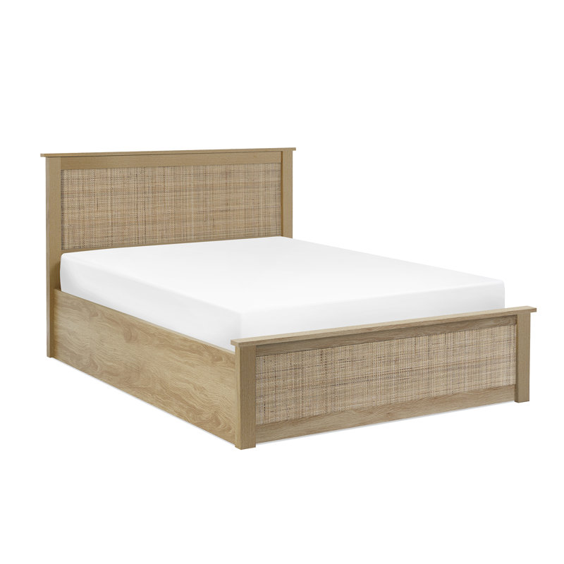 Padstow Ottoman 150Cm King Bed - Black, Oak, UK Double (150.5 x 206 cm)
