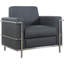 Fauteuil de direction en similicuir Executive, fauteuil de salon rembourré en métal chromé-1400333594