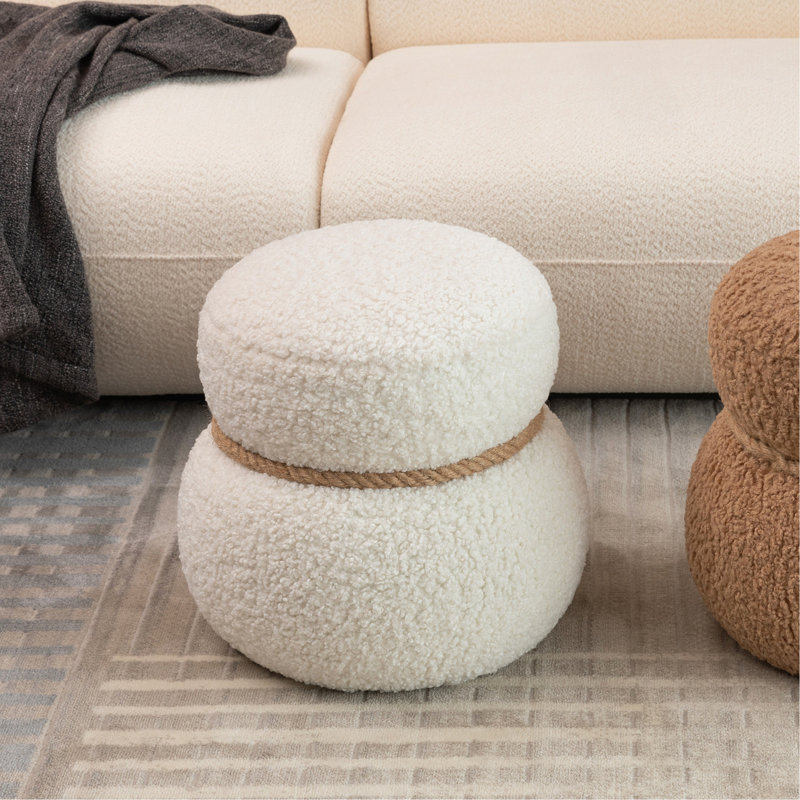 Tabouret bonhomme de neige, coussin moelleux Greig, ludique et mignon, adapté à tout espace (seulement un repose-pieds)