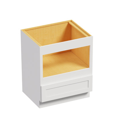Armoire de base blanche à micro-ondes Shaker l 30 po x H 34,5 po x P 24 po prête à assembler