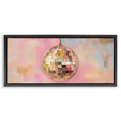 Cadre flottant boule dorée disco, design par Nini Art