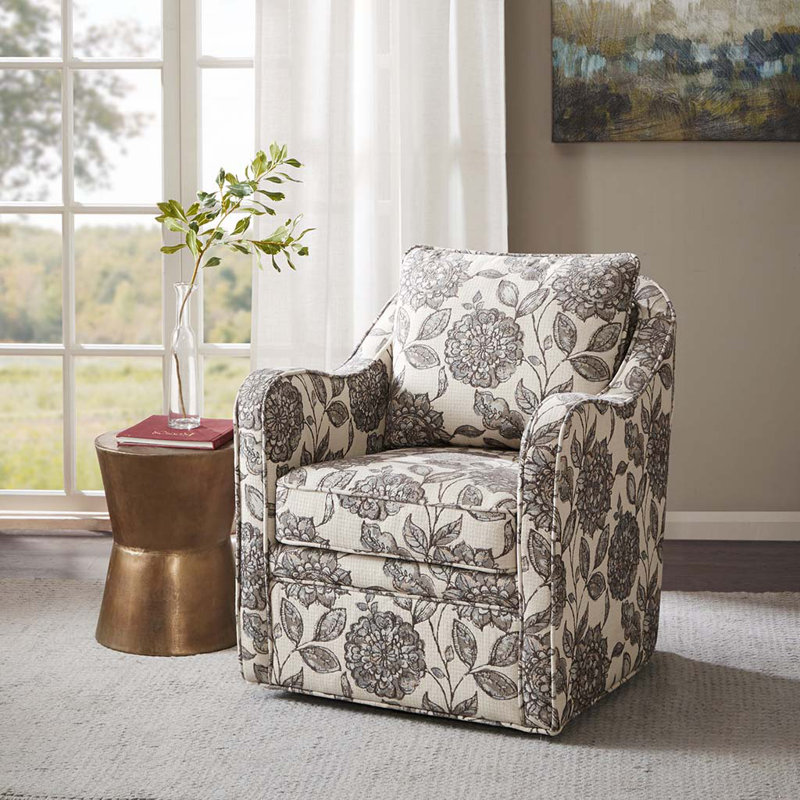 Chaise rembourrée en polyester avec base ronde