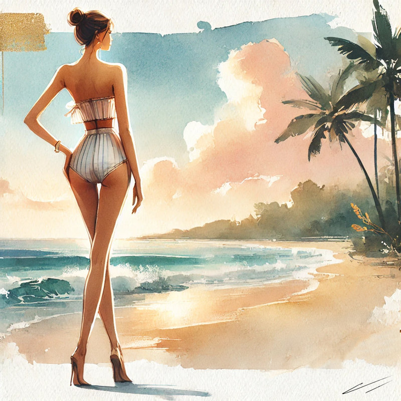 «Golden Hour Coastal Elegance», impression sur toile, H 12 po x l 12 po x P 1 po