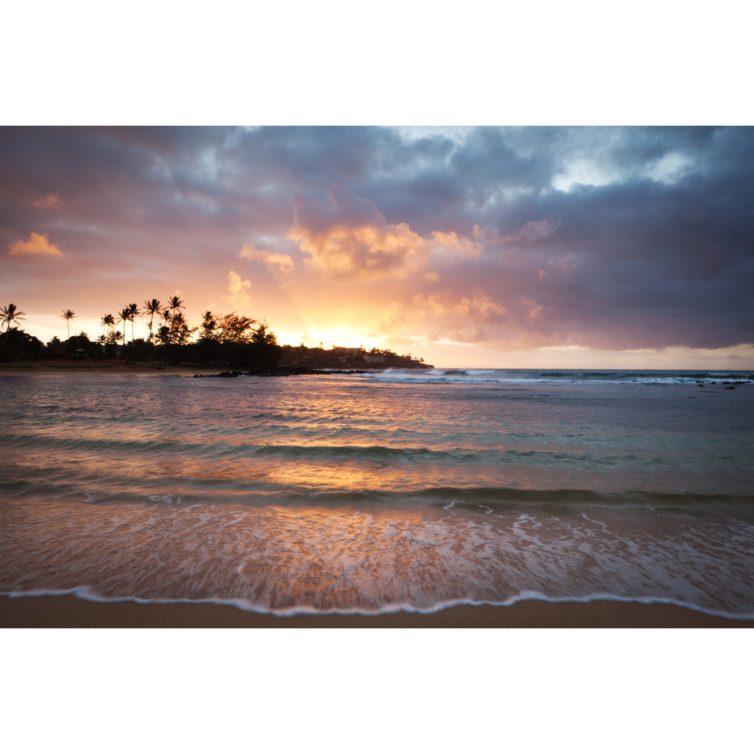 Sonnenaufgang am Strand von Poipu - Leinwandbild