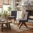 Modern Upholstered Accent Chairs with V-Shaped Wood Legs and Plush Cushioned Seat(Set of 2)-1313463522