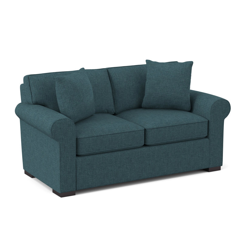 Eva-Grace Upholstered 66'' Loveseat, Heavenly Sapphire Chenille