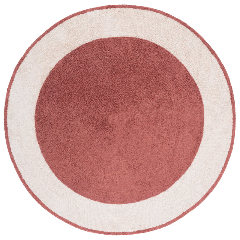 Tapis Easy Care 220 ivoire / rouille, Rond 5 pi
