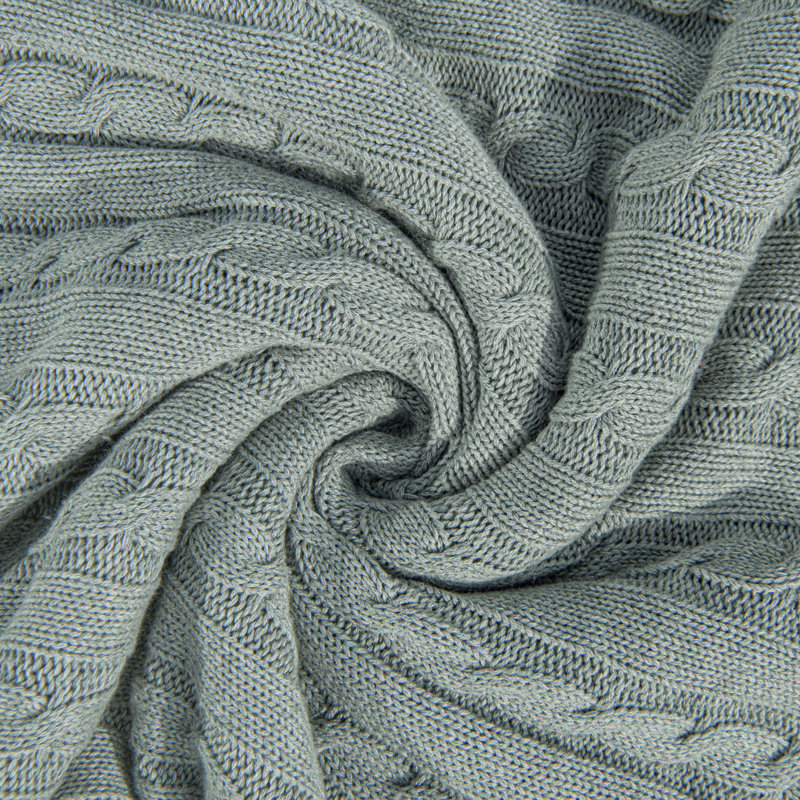 Jeté tricoté, jeté 100% pur coton, lavable à la machine, confortable - NTBAY, Gris clair, L 80 po x l 60 po 