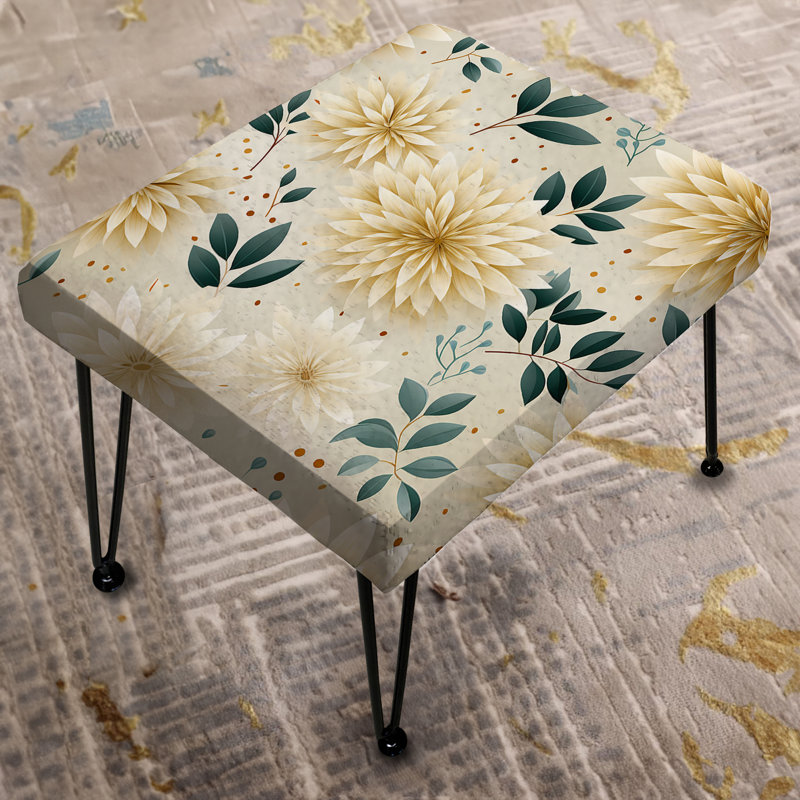 Carnation Mandalas Flowers Boho Pattern - Floral Rectangle Ottoman
