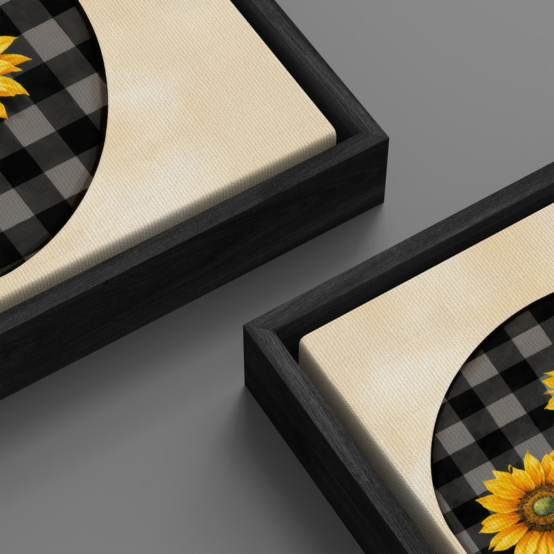 «Sunflower Pumpkin Autumn Farmhouse Decor Extra Large», reproduction d'art sur toile encadrée, Noir