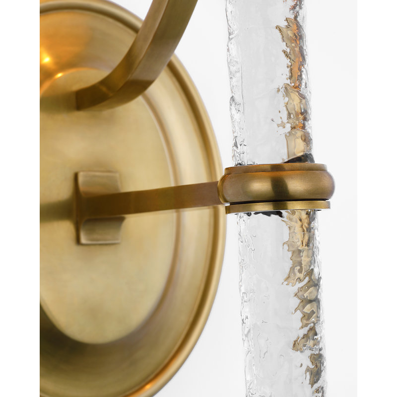 Abigail 1 - Light Armed Sconce, Soft Brass/Clear Wavy Glass