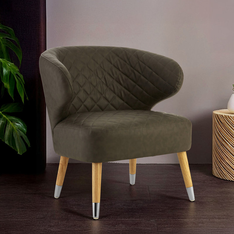 Brecken Leather Barrel Chair, Brown