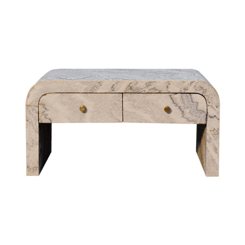Aujanae Solid Wood Coffee Table, Teal