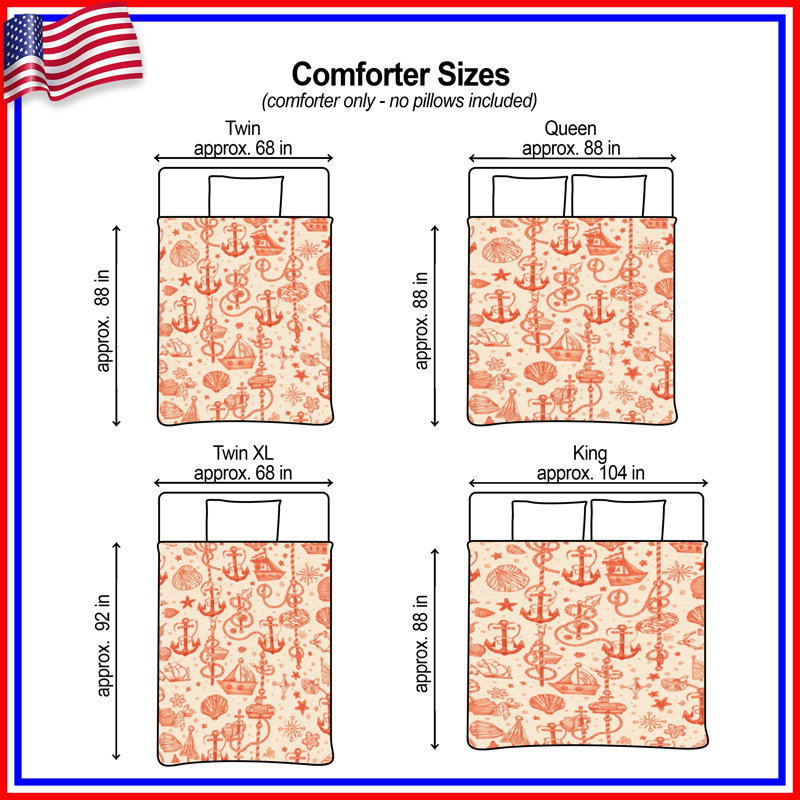 Nautical Anchor Shells Comforter, King
