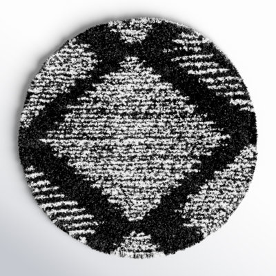 Tapis noir / blanc à motif abstrait Rodney