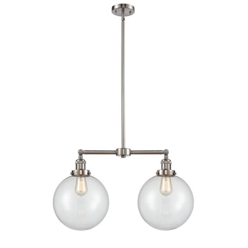 Clermont 2 - Light Dimmable Classic / Traditional Chandelier, No Bulb Included, Brushed Satin Nickel