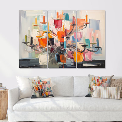 Colorful Baroque Chandelier Brilliance - Chandelier Wall Art