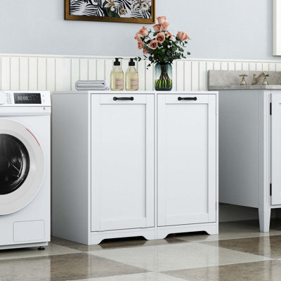 Laundry Cabinet With Doors And Shelf, Tilt-Out Laundry Hamper