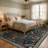 Washable Farmhouse Floral Area Rug with Non-Slip for Bedroom Nursery Living Room Decor-Black-1712371959-1713935748