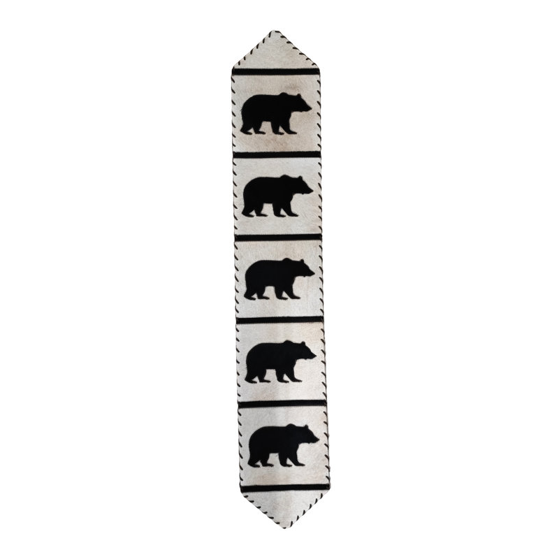 Chemin de table Bear, L 96 po x P 12 po, Noir / Beige