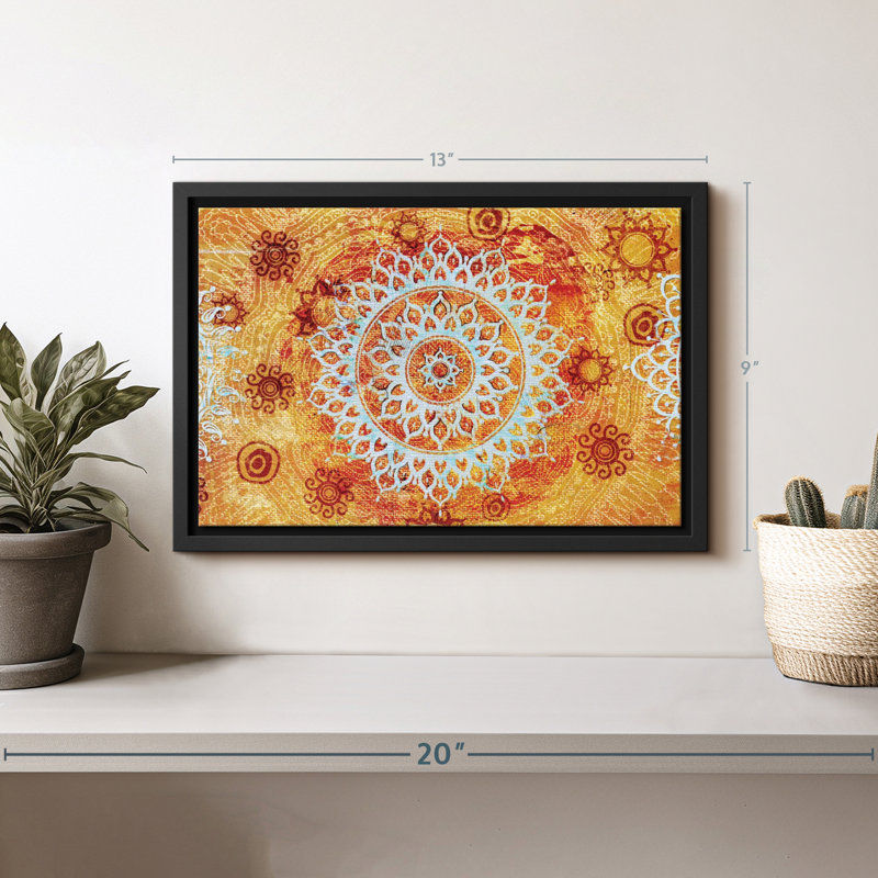 «Sun Like Mandala Symbols Wall Art», H 13 po x l 9 po
