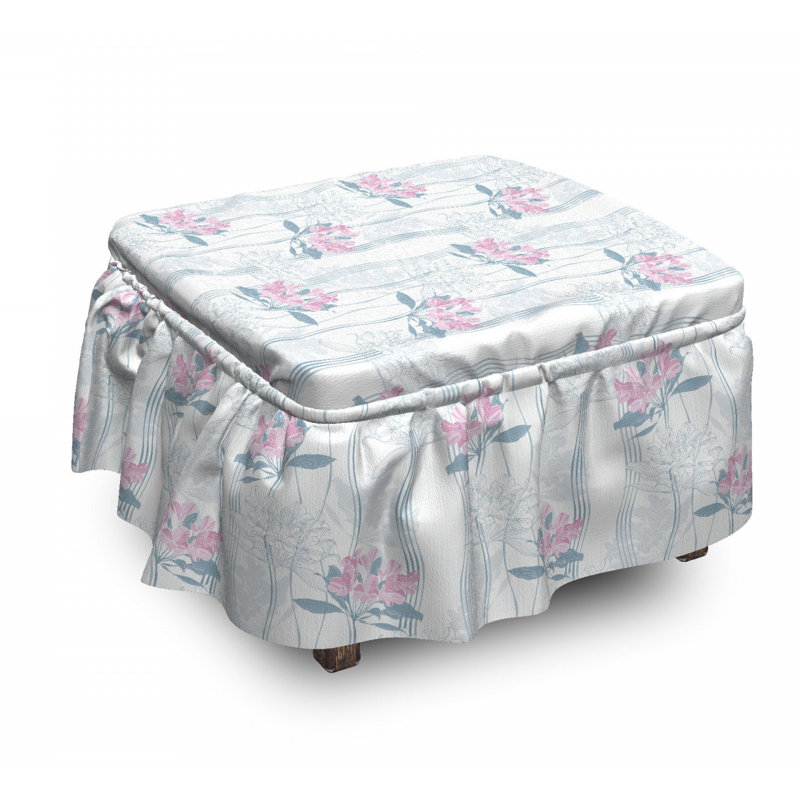 Housse pour repose-pieds alstroemeria fleurs