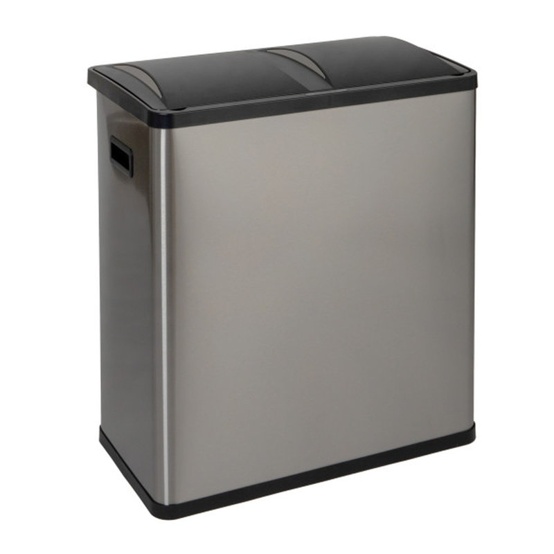Brushed Stainless & Steel Dual Sensor Recycle Bin