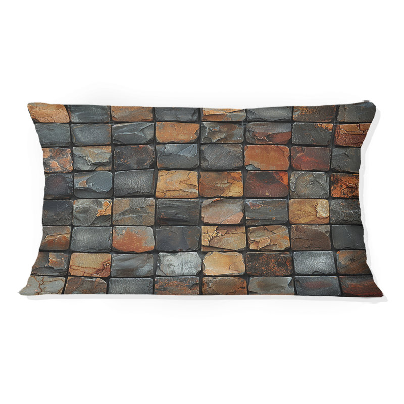 Carreaux de mosaïque brun IV - coussin lombaire moderne
