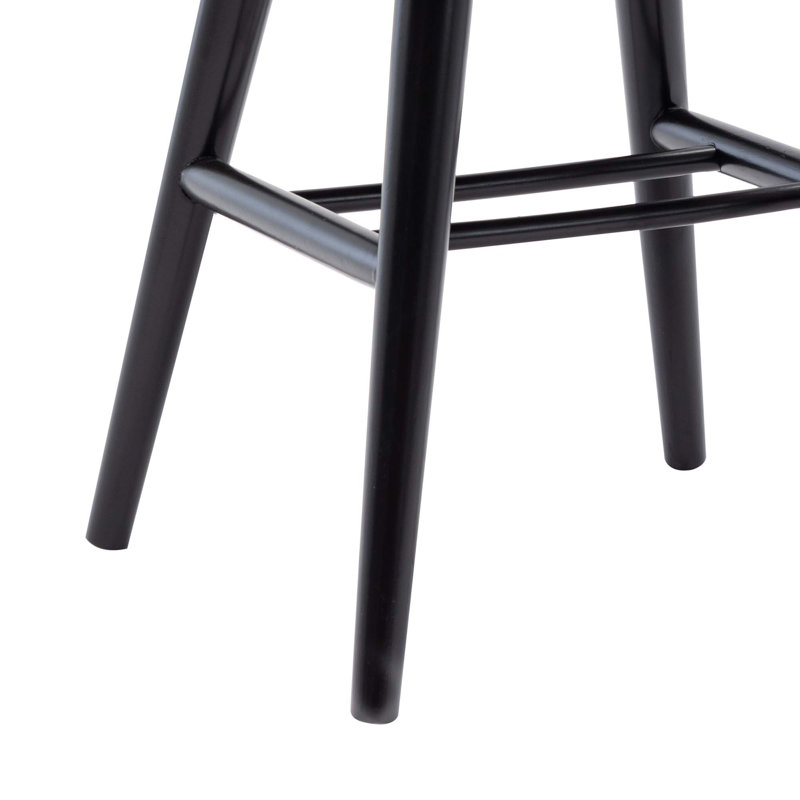Alvie Solid Wood Cross Back Side Chair, Black