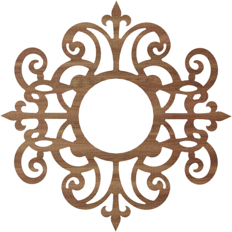 Médaillon de plafond en bois Dijon, Noyer, H 30 po x l 30 po x P 0,38 po