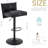 Bar Stool, Couch Spring Seat, Adjustable Swivel Pu Leather Barstools With Low Back, Armless Counter Height Bar Chair