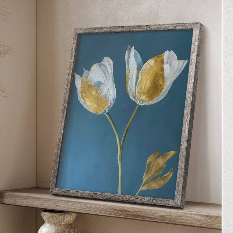 Impression encadrée FLORAL Series CXI - bois massif, H 11 po x l 9 po