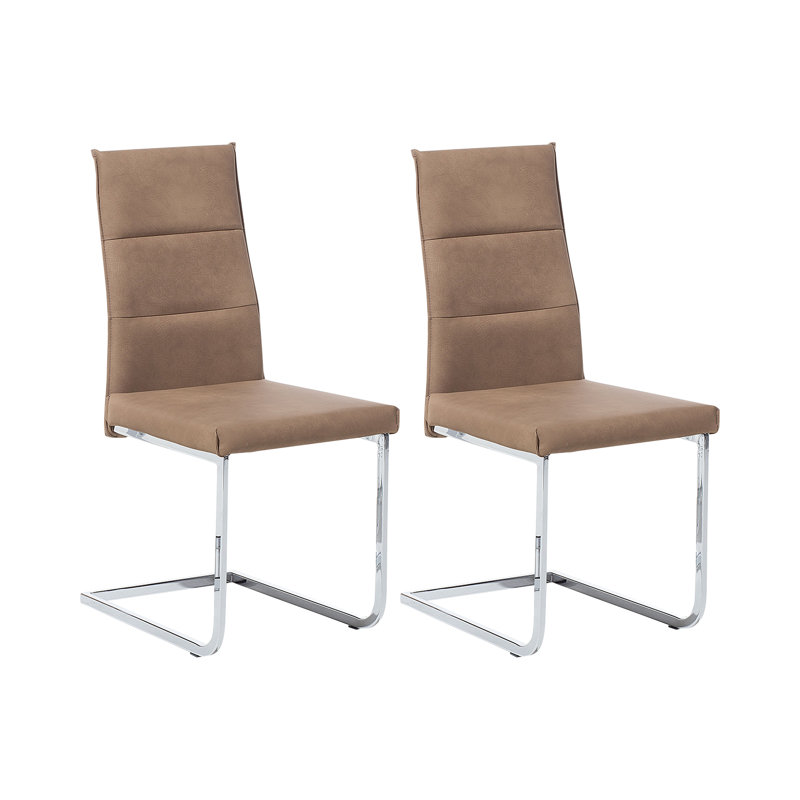 Kyler 43cm H Upholstered Cantilever Chair, Beige