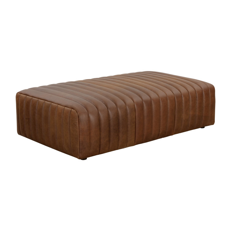 Repose-pieds Lewin - Rectangulaire - Cuir tabac Lucia