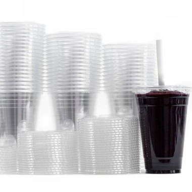 16oz Disposable Pet Clear Plastic Smoothie Cups with Sip Through Lids –  EcoQuality Store