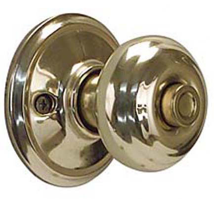 Bouton de porte d'intimité Georgian, Laiton brillant