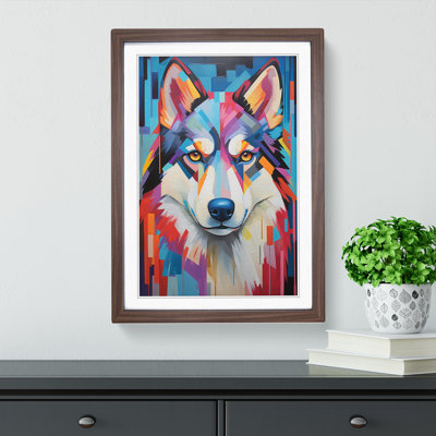 Husky Constructivism - Single Picture Frame Print on Wood