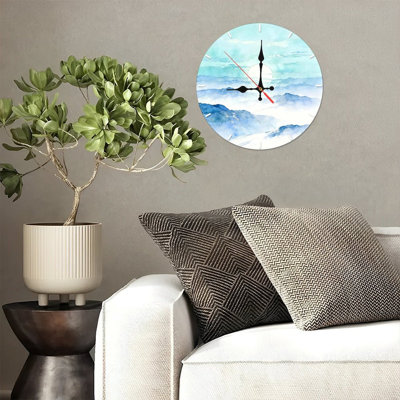 Horloge murale ronde en bois 10 po, mouvement à quartz silencieux, imprimé UV, à piles