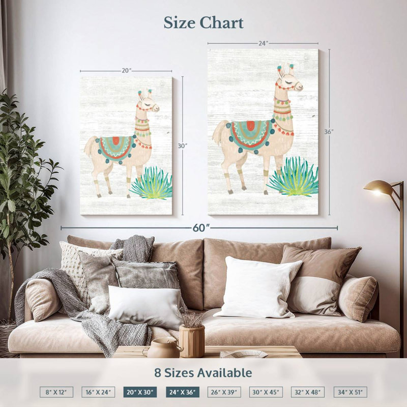Bramla Lovely Llamas - vert, H 36 po x l 24 po