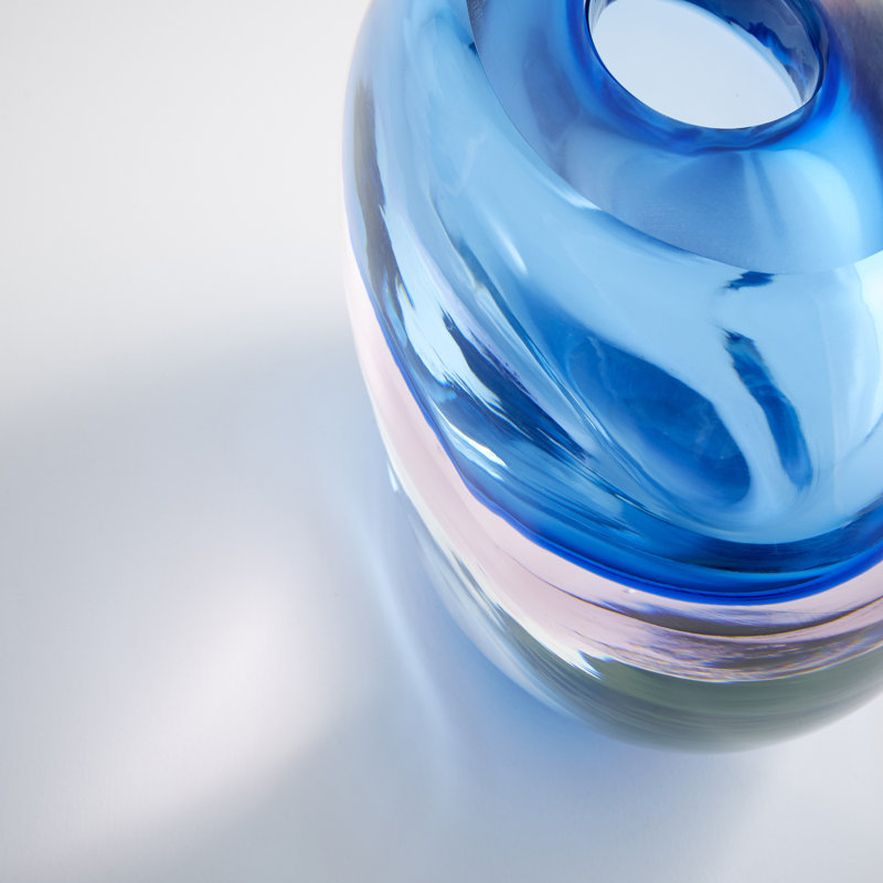 Oxblend Glass Table Vase 1, 5" H x 5.5" W x 5.5" D
