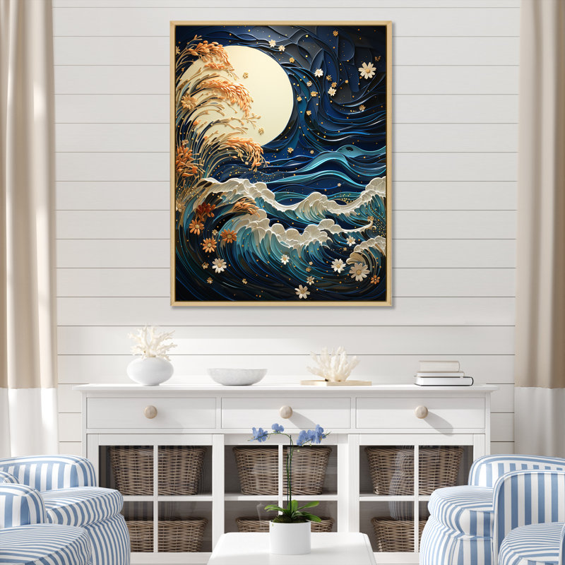 Strathallan bleu sarcelle corail océan Rhapsody, reproduction d'art sur toile, H 20 po x l 12 po x P 1 po