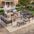 7 Piece Aluminum Patio Furniture Set, Modular Outdoor Conversation Set With Thick Cushions For Patio, Balcony, Backyard