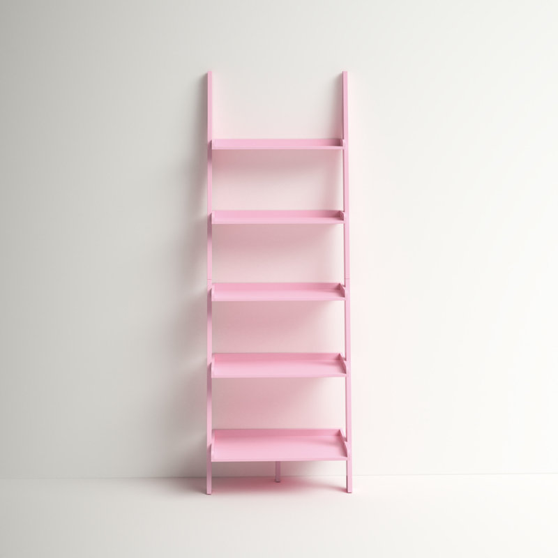 Bibliothèque échelle Loucks, 41 po H x 23 po l x 6 po P, Rose clair